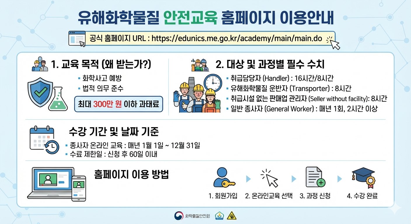 유해화학물질 안전교육 홈페이지