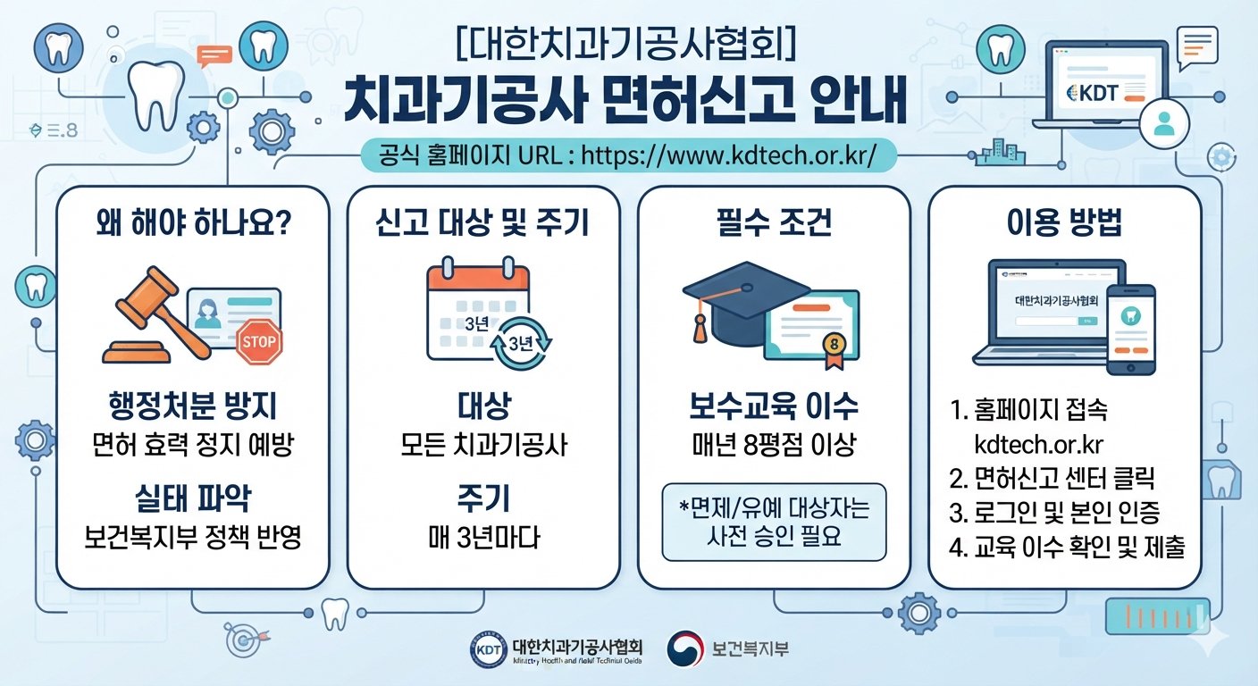 치과기공사 면허신고 홈페이지 바로가기 (https://www.kdtech.or.kr/)