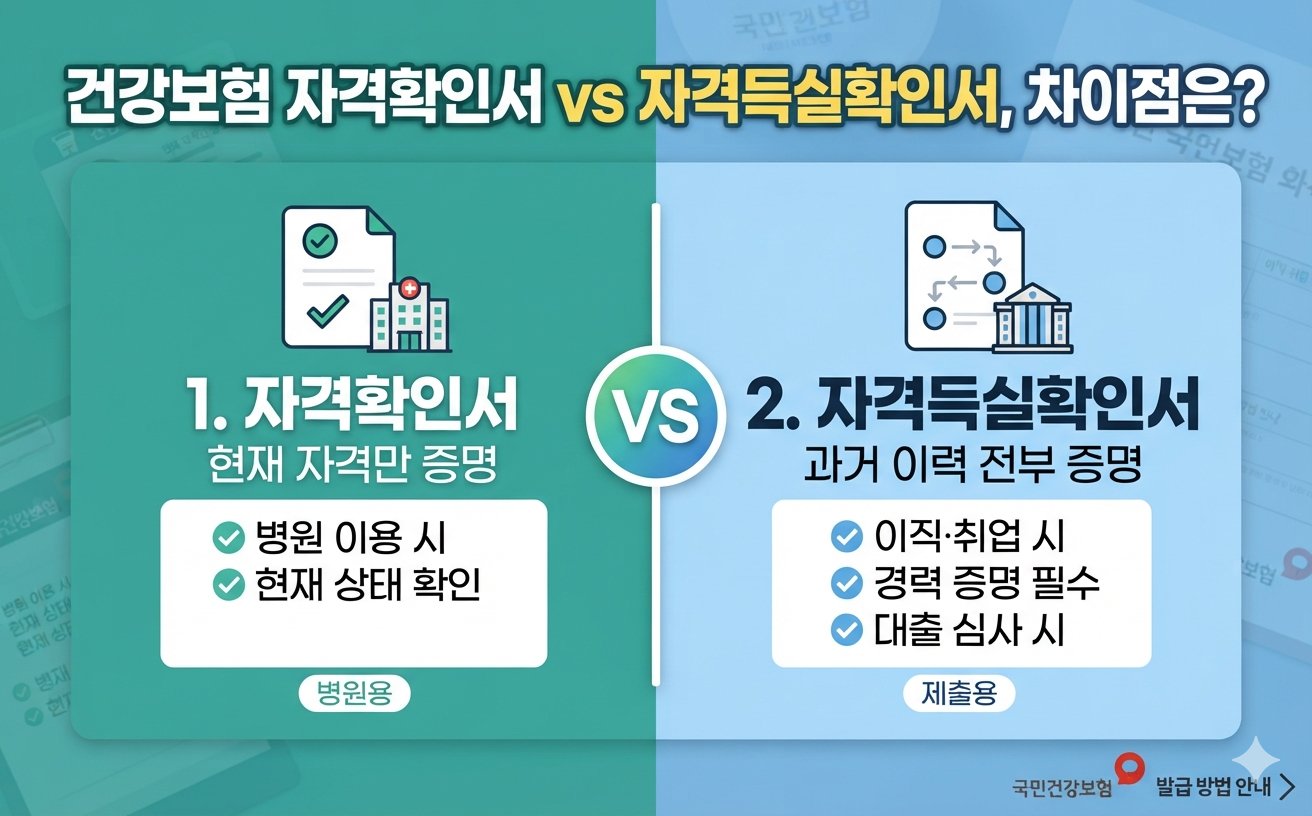 건강보험 자격확인서와 자격득실확인서는 무엇이 다를까?