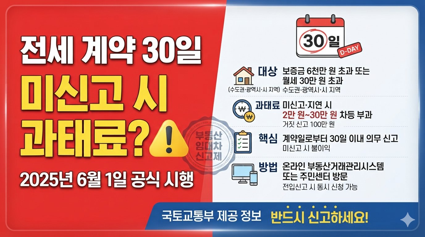 전세 계약을 30일 안에 신고하지 않으면 과태료가 있을까요